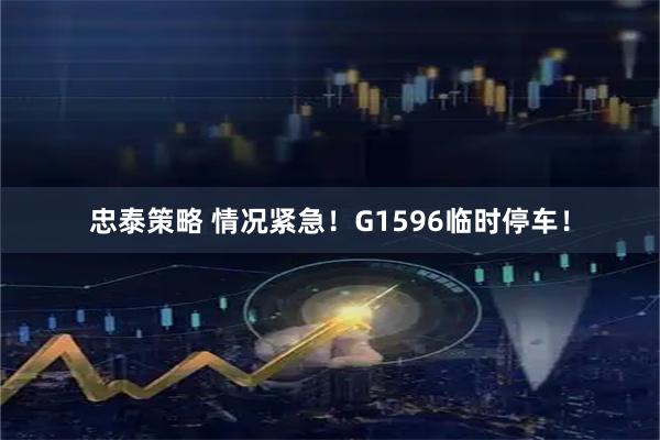 忠泰策略 情况紧急！G1596临时停车！