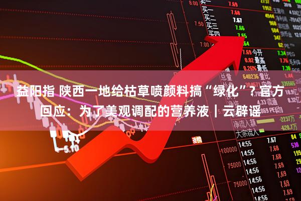 益阳指 陕西一地给枯草喷颜料搞“绿化”? 官方回应：为了美观调配的营养液｜云辟谣