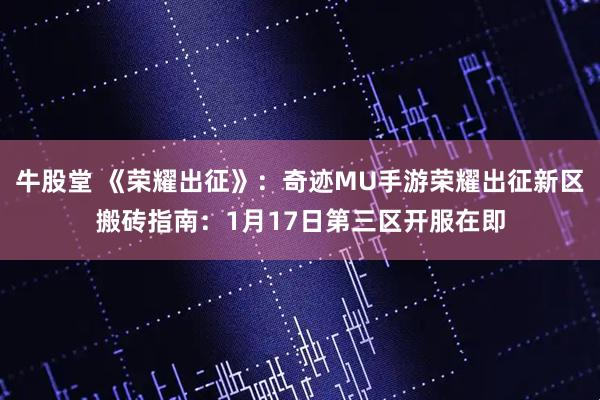 牛股堂 《荣耀出征》：奇迹MU手游荣耀出征新区搬砖指南：1月17日第三区开服在即
